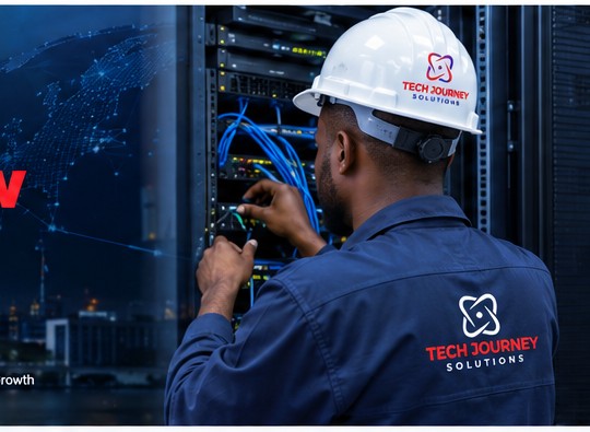 Technology professional working with network infrastructure